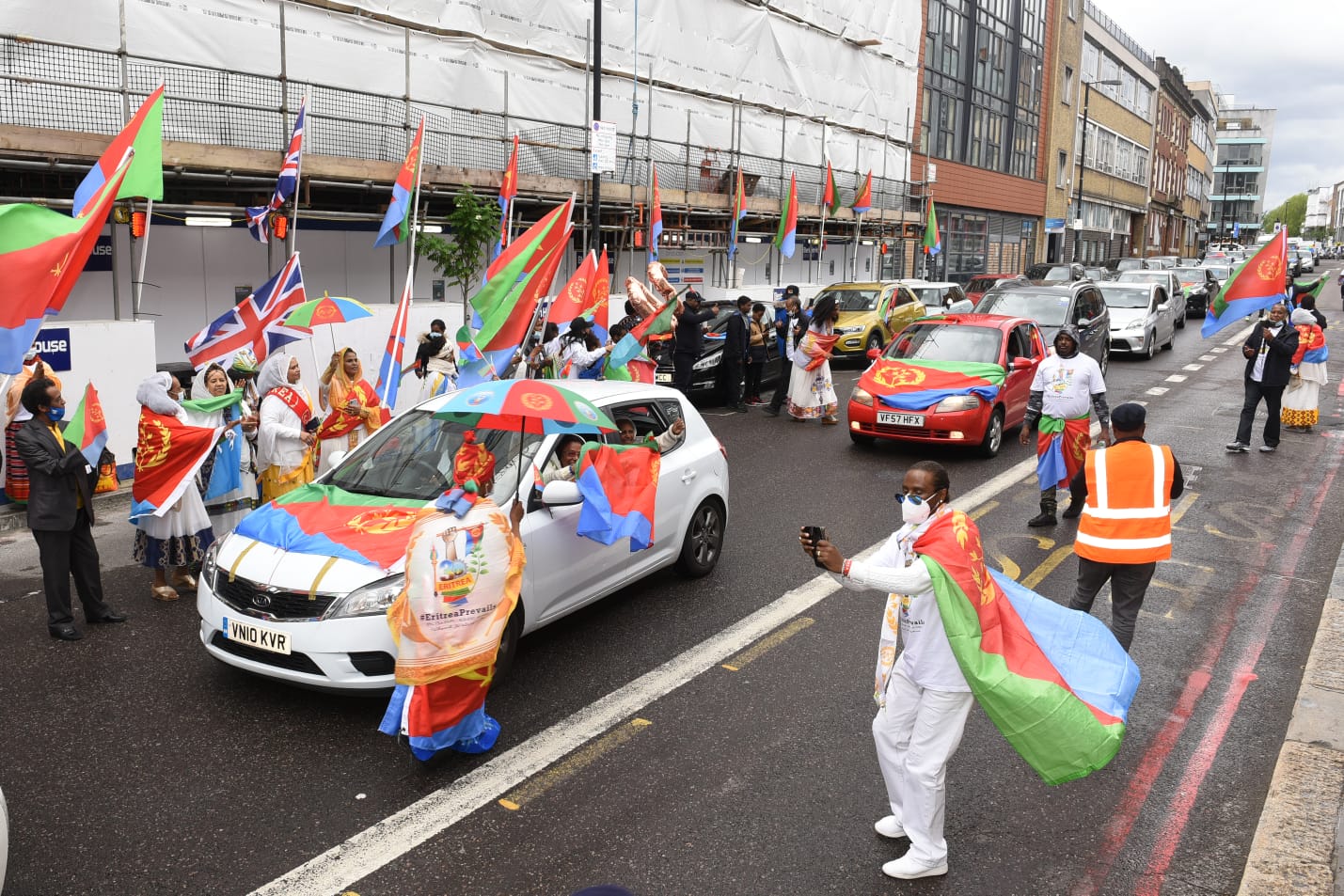 Eritrean Independence Day Car Parade Filled London with Bright Colours